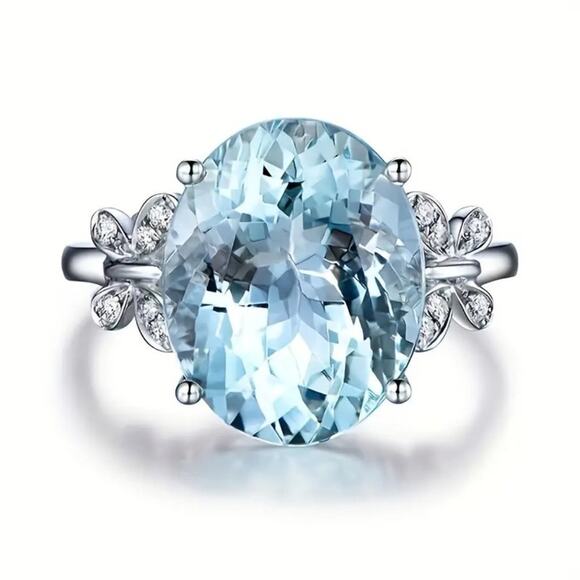 Inlaid Jade Sapphire Combination Ring Multiple Sizes - Picture 1 of 12
